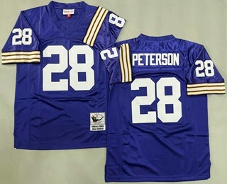 Men's Minnesota Vikings #28 Adrian Peterson Purple 1975 Throwback Jersey