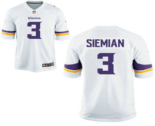 Men's Minnesota Vikings #3 Trevor Siemian White Road Stitched NFL Nike Elite Jersey