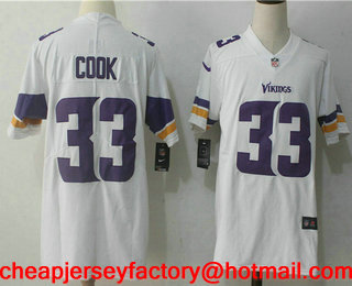 Men's Minnesota Vikings #33 Dalvin Cook White 2017 Vapor Untouchable Stitched NFL Nike Limited Jersey