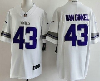 Men's Minnesota Vikings #43 Andrew Van Ginkel Limited White Alternate Vapor Jersey