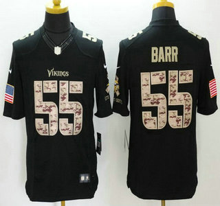 Men's Minnesota Vikings #55 Anthony Barr Black Salute to Service NFL Nike Limited Jersey