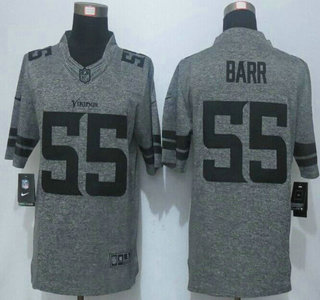 Men's Minnesota Vikings #55 Anthony Barr Nike Gray Gridiron 2015 NFL Gray Limited Jersey