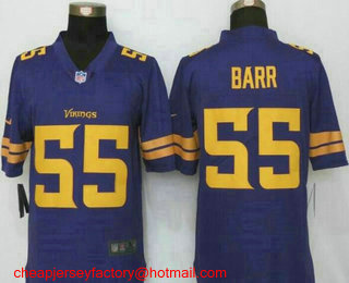 Men's Minnesota Vikings #55 Anthony Barr Purple 2016 Color Rush Stitched NFL Nike Limited Jersey