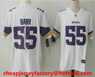 Men's Minnesota Vikings #55 Anthony Barr White 2017 Vapor Untouchable Stitched NFL Nike Limited Jersey