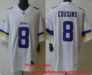 Men's Minnesota Vikings #8 Kirk Cousins Limited White FUSE Vapor Jersey