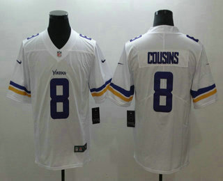 Men's Minnesota Vikings #8 Kirk Cousins White 2017 Vapor Untouchable Stitched NFL Nike Limited Jersey
