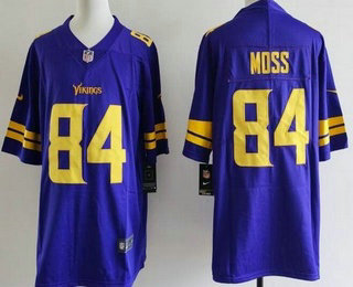 Men's Minnesota Vikings #84 Randy Moss Limited Purple Throwback Vapor Jersey