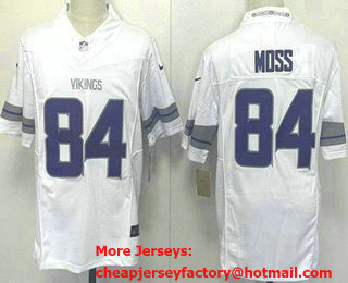 Men's Minnesota Vikings #84 Randy Moss Limited White Alternate FUSE Vapor Jersey