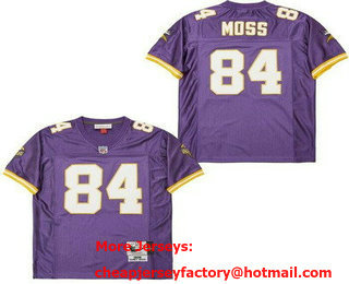 Men's Minnesota Vikings #84 Randy Moss Purple 1998 Throwback Jersey