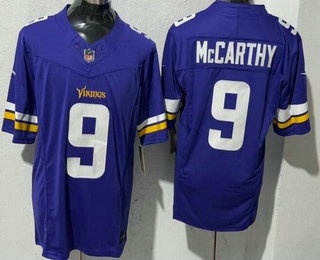 Men's Minnesota Vikings #9 JJ McCarthy Limited Purple FUSE Vapor Jersey