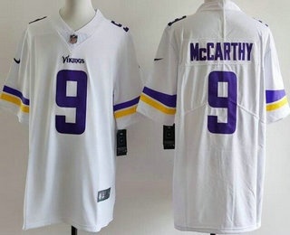 Men's Minnesota Vikings #9 JJ McCarthy Limited White Vapor Jersey