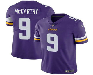 Men's Minnesota Vikings #9 JJ McCarthy Purple 2024 Draft Vapor Untouchable Limited Stitched Jersey