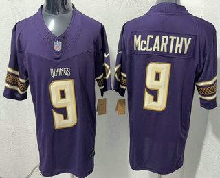 Men's Minnesota Vikings #9 JJ McCarthy Purple 2026 FUSE Rivalries Collection Limited Stitched Jersey