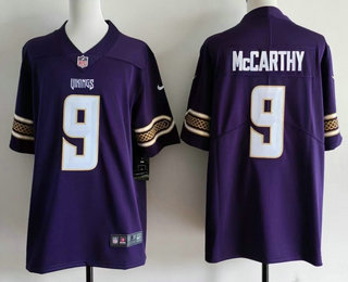 Men's Minnesota Vikings #9 JJ McCarthy Purple 2026 Vapor Rivalries Collection Limited Stitched Jersey