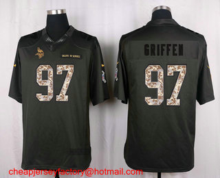 Men's Minnesota Vikings #97 Everson Griffen Black Anthracite 2016 Salute To Service Stitched NFL Nike Limited Jersey