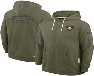 Men's Minnesota Vikings Olive 2025 Salute to Service Pullover Hoodie