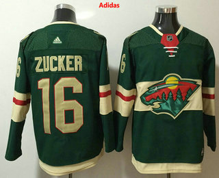 Men's Minnesota Wild #16 Jason Zucker Green 2017-2018 Hockey Stitched NHL Jersey