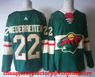 Men's Minnesota Wild #22 Nino Niederreiter Green 2017-2018 Hockey Stitched NHL Jersey