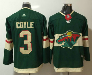 Men's Minnesota Wild #3 Charlie Coyle Green 2017-2018 Hockey Stitched NHL Jersey
