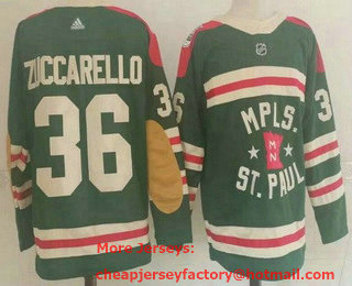 Men's Minnesota Wild #36 Mats Zuccarello Green 2022 Winter Classic Authentic Jersey