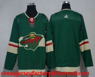 Men's Minnesota Wild Blank Green 2017-2018 Hockey Stitched NHL Jersey