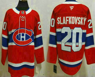 Men's Montreal Canadiens #20 Juraj Slafkovsky Red Authentic Jersey