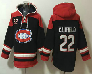 Men's Montreal Canadiens #22 Cole Caufield Navy Blue Ageless Must Have Lace Up Pullover Hoodie