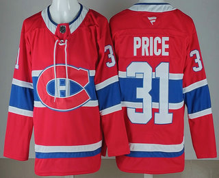 Men's Montreal Canadiens #31 Carey Price Red Authentic Jersey