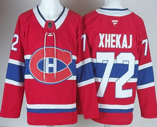 Men's Montreal Canadiens #72 Arber Xhekaj Red Authentic Jersey