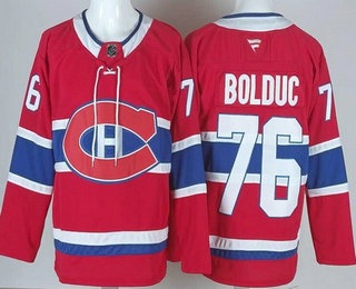 Men's Montreal Canadiens #76 Zack Bolduc Red Authentic Jersey