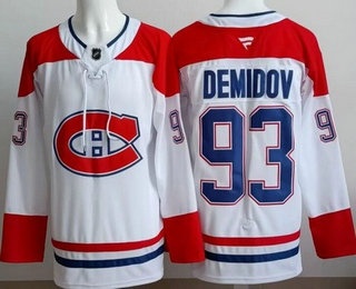 Men's Montreal Canadiens #93 Ivan Demidov White Authentic Jersey