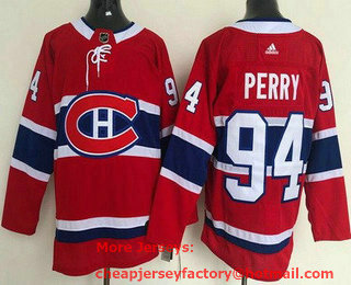 Men's Montreal Canadiens #94 Corey Perry Red Authentic Jersey