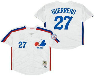 Men's Montreal Expos #27 Vladimir Guerrero White 2000 Throwback Jersey
