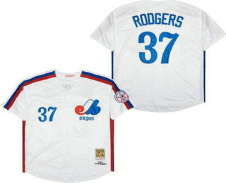 Men's Montreal Expos #37 Steve Rodgers White 1982 Throwback Jersey