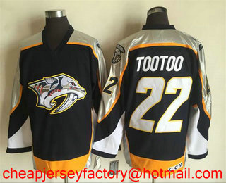 Men's Nashville Predators #22 Jordin Tootoo Navy Blue 1998-99 Throwback Stitched NHL CCM Vintage Hockey Jersey
