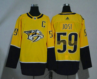 Men's Nashville Predators #59 Roman Josi Yellow Witch C Patch Home 2017-2018 Hockey Stitched NHL Jersey