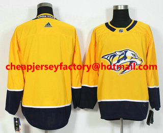 Men's Nashville Predators Blank Yellow Home 2017-2018 Hockey Stitched NHL Jersey