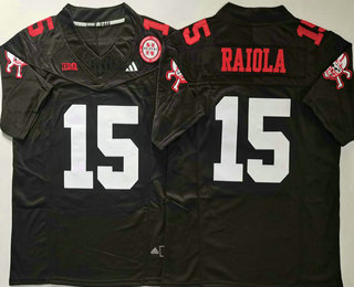 Men's Nebraska Cornhuskers #15 Dylan Raiola Black FUSE College Football Jersey