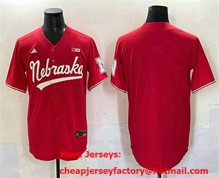 Men's Nebraska Huskers Blank Red Champions Patch Vapor Limited Stitched Jersey