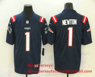 Men's New England Patriots #1 Cam Newton Navy Blue 2020 NEW Vapor Untouchable Stitched NFL Nike Limited Jersey