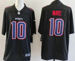 Men's New England Patriots #10 Drake Maye Limited Black Fashion Vapor Jersey