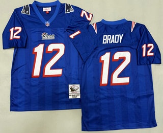 Men's New England Patriots #12 Tom Brady Ligth Blue Throwback Jersey