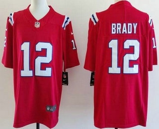 Men's New England Patriots #12 Tom Brady Limited Red Vapor Jersey