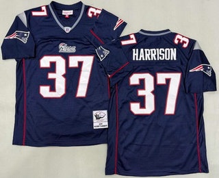 Men's New England Patriots #37 Rodney Harrison Navy 2003 Throwback Jersey
