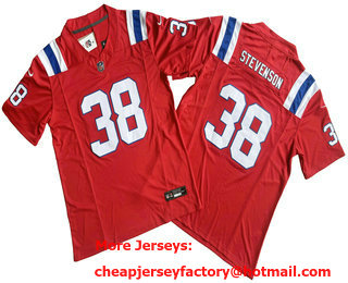 Men's New England Patriots #38 Rhamondre Stevenson Limited Red FUSE Vapor Jersey