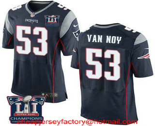 Men's New England Patriots #53 Kyle Van Noy Navy Blue 2017 Super Bowl LI Champions Patch Stitched NFL Nike Elite Jersey