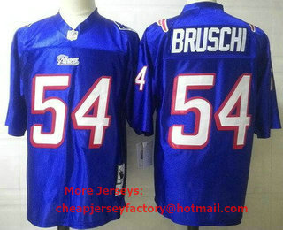 Men's New England Patriots #54 Tedy Bruschi Blue Throwback Jersey