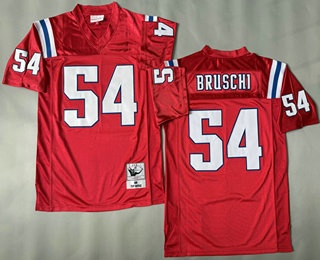 Men's New England Patriots #54 Tedy Bruschi Red 1996 Throwback Jersey