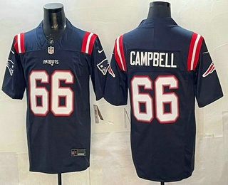 Men's New England Patriots #66 Will Campbell Navy FUSE Vapor Limited Jersey