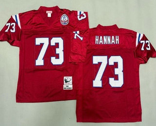 Men's New England Patriots #73 John Hannah Red 1984 Throwback Jersey